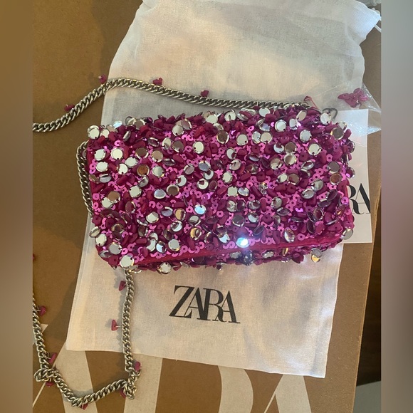 Sequin pink shoulder bag - Picture 3 of 4